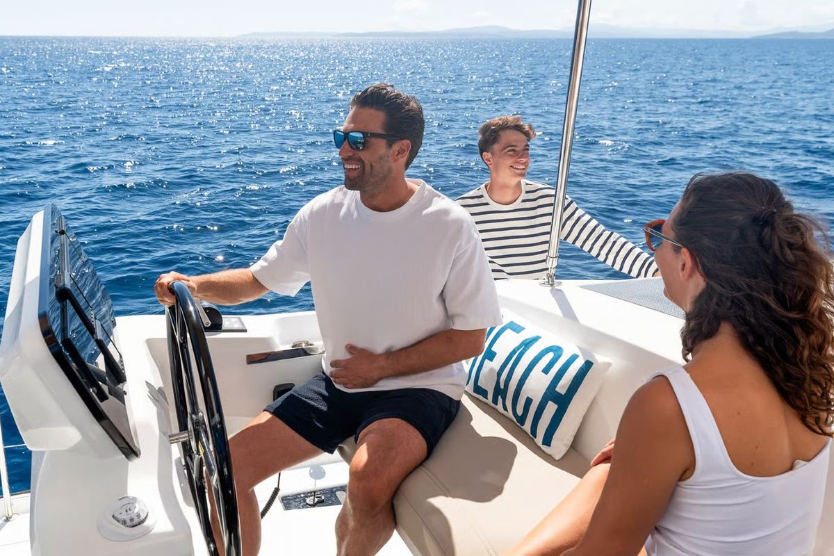 Cockpit of NN, a Fountaine Pajot New 44 catamaran at Grad Pula, Croatia