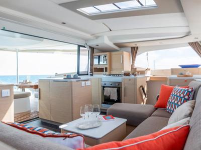Salon of NN, a Fountaine Pajot New 44 catamaran at Grad Pula, Croatia
