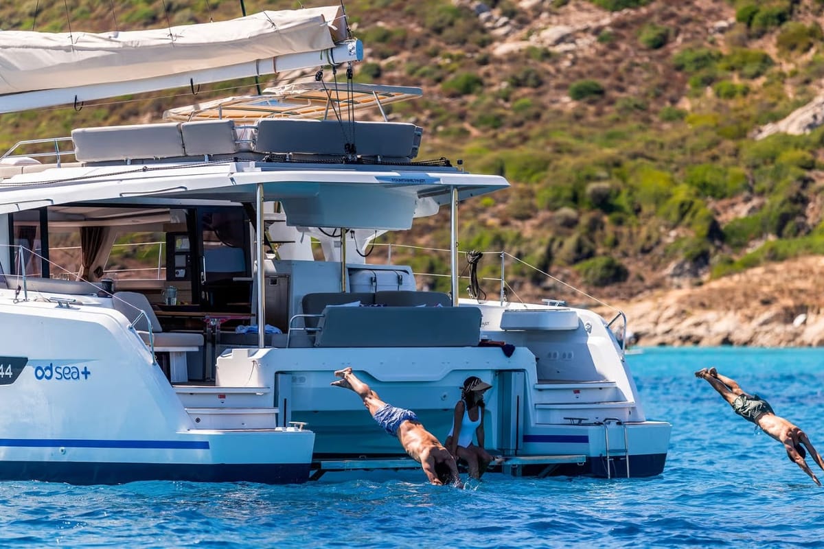 Exterior view of NN, a Fountaine Pajot New 44 catamaran at Grad Pula, Croatia