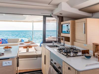 Galley of NN, a Fountaine Pajot New 44 catamaran at Grad Pula, Croatia