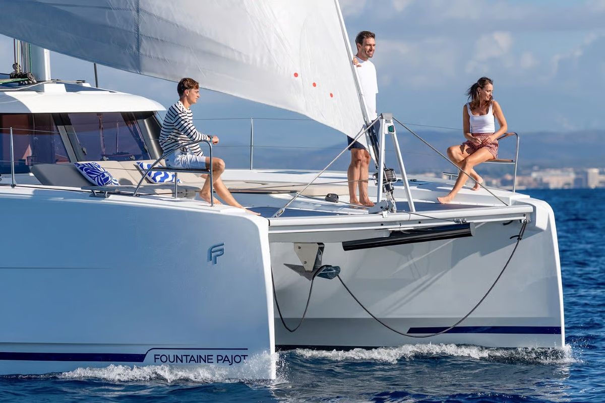 Exterior view of NN, a Fountaine Pajot New 44 catamaran at Grad Pula, Croatia