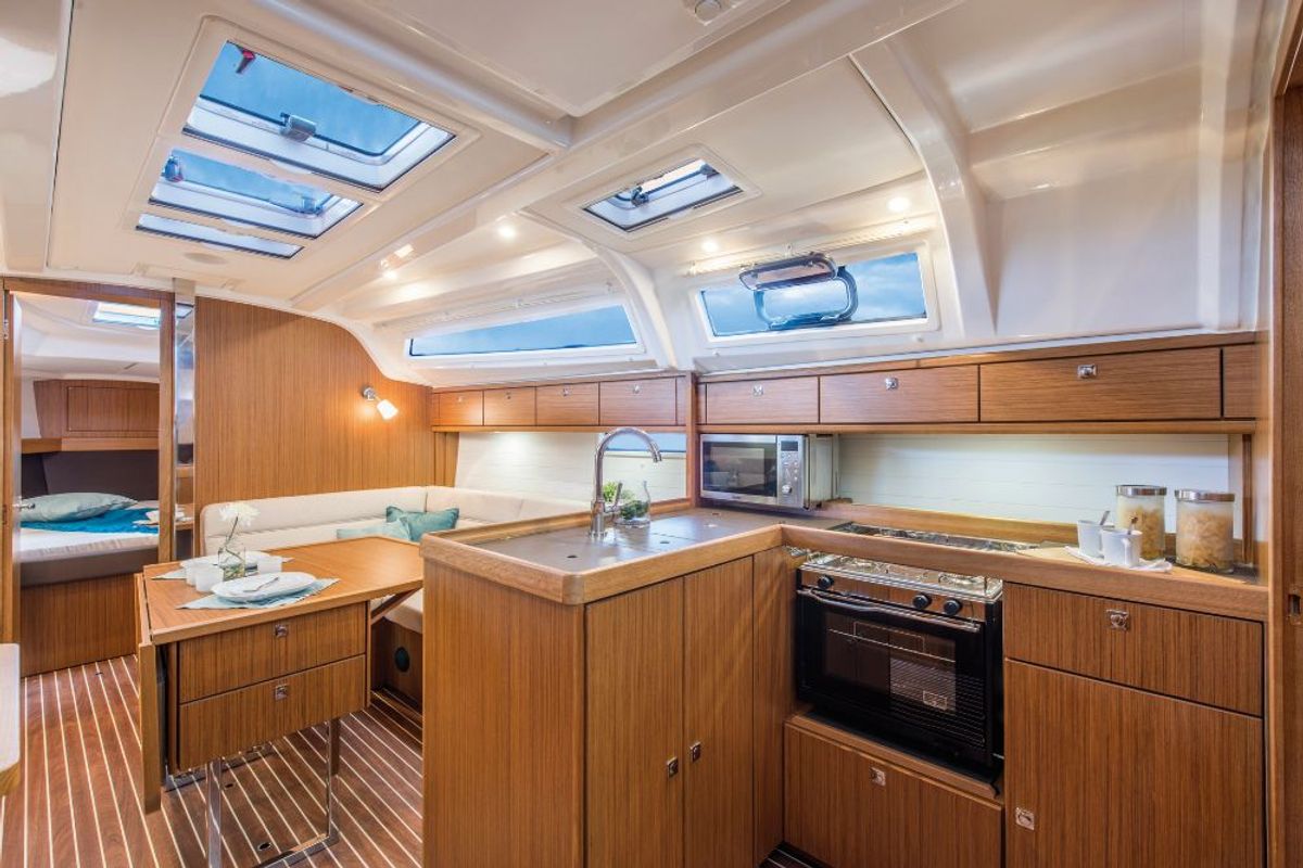 Galley of Julia, a Bavaria Cruiser 37 sailboat at Zadar, Croatia