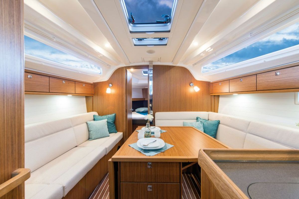 Salon of Julia, a Bavaria Cruiser 37 sailboat at Zadar, Croatia