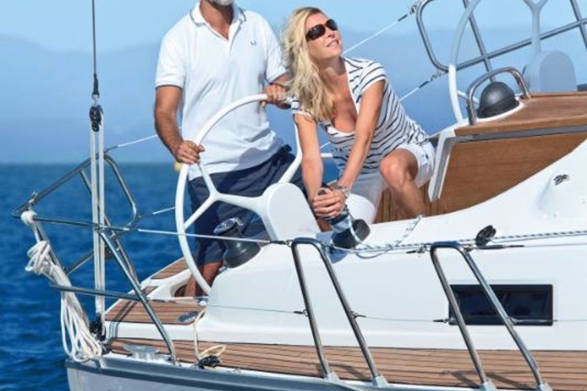 Cockpit of Julia, a Bavaria Cruiser 37 sailboat at Zadar, Croatia