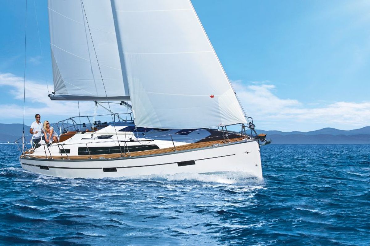 Exterior view of Julia, a Bavaria Cruiser 37 sailboat at Zadar, Croatia
