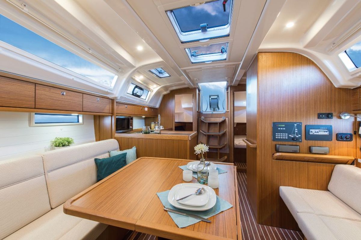 Salon of Julia, a Bavaria Cruiser 37 sailboat at Zadar, Croatia