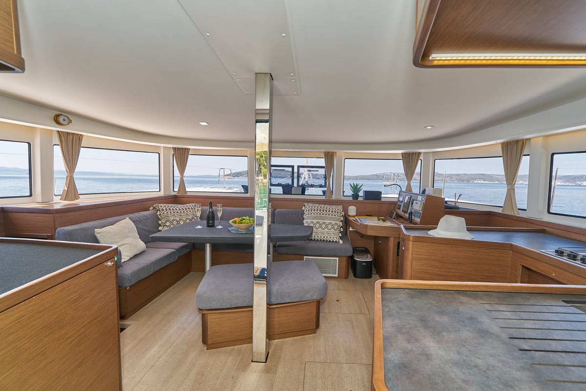 Cabin on Aura, a Lagoon 42 catamaran at Split, Croatia