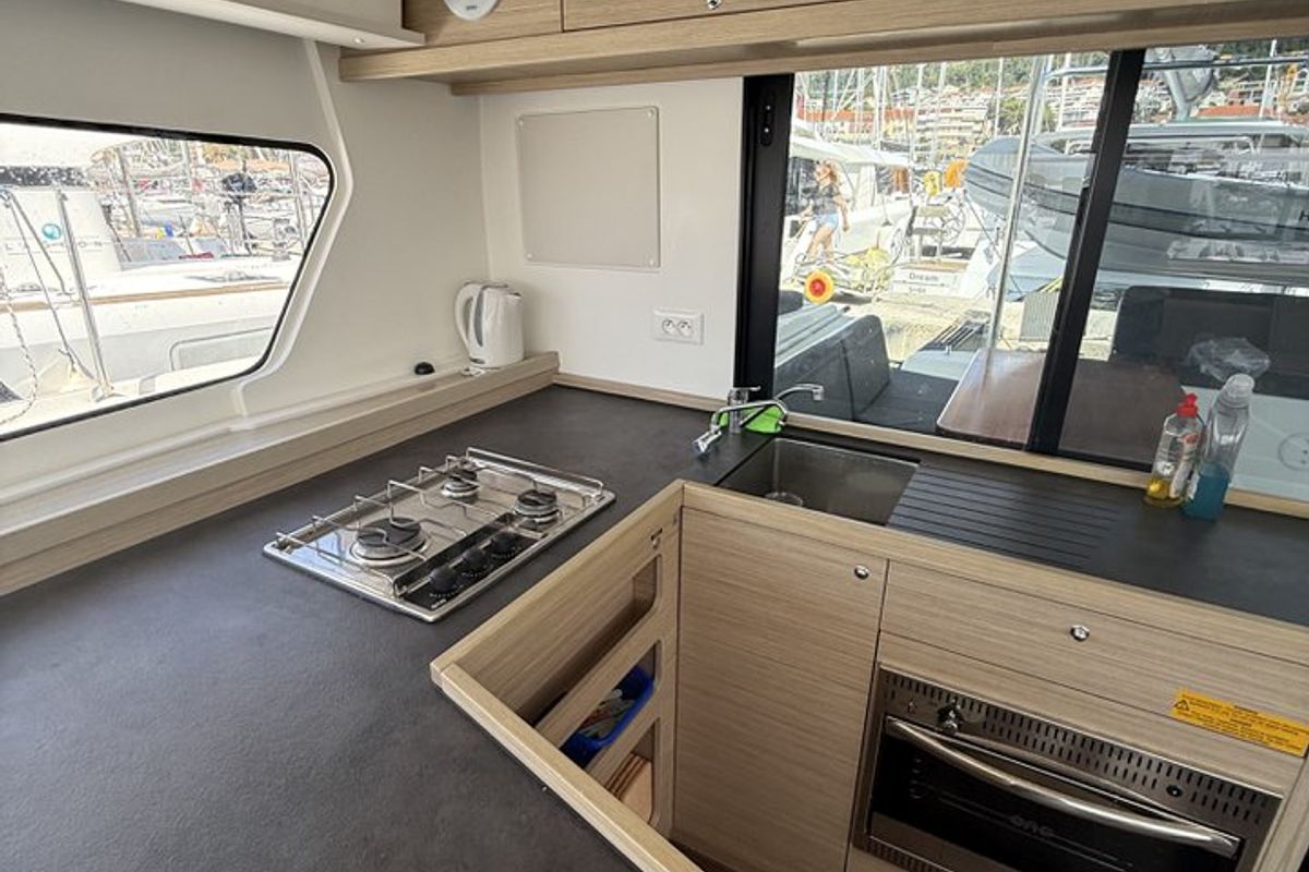 Galley of Tigeer Royale, a Lagoon 42 catamaran at Split, Croatia