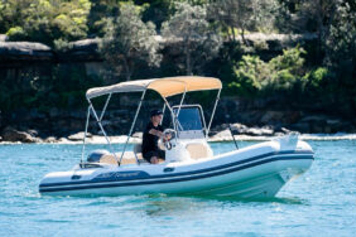 Exterior view of n. 4, a Capelli Tempest 570 rib at Cannigione, Italy
