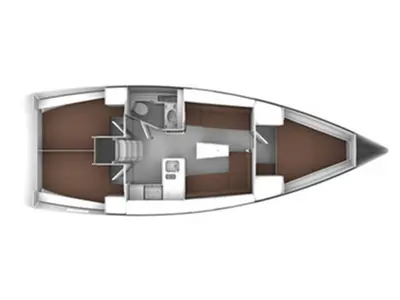 Floor plan of Florentia, a Bavaria Cruiser 37 sailboat at Municipal Unit of Pteleos, Greece