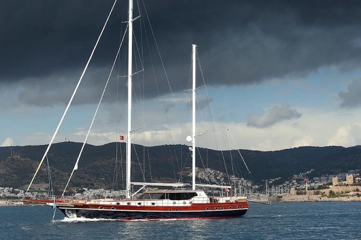 Exterior view of Dragon Fly, a Gulet Custom built 183 yacht at Bodrum, Turkey