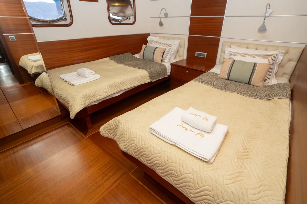 Cabin on Dragon Fly, a Gulet Custom built 183 yacht at Bodrum, Turkey