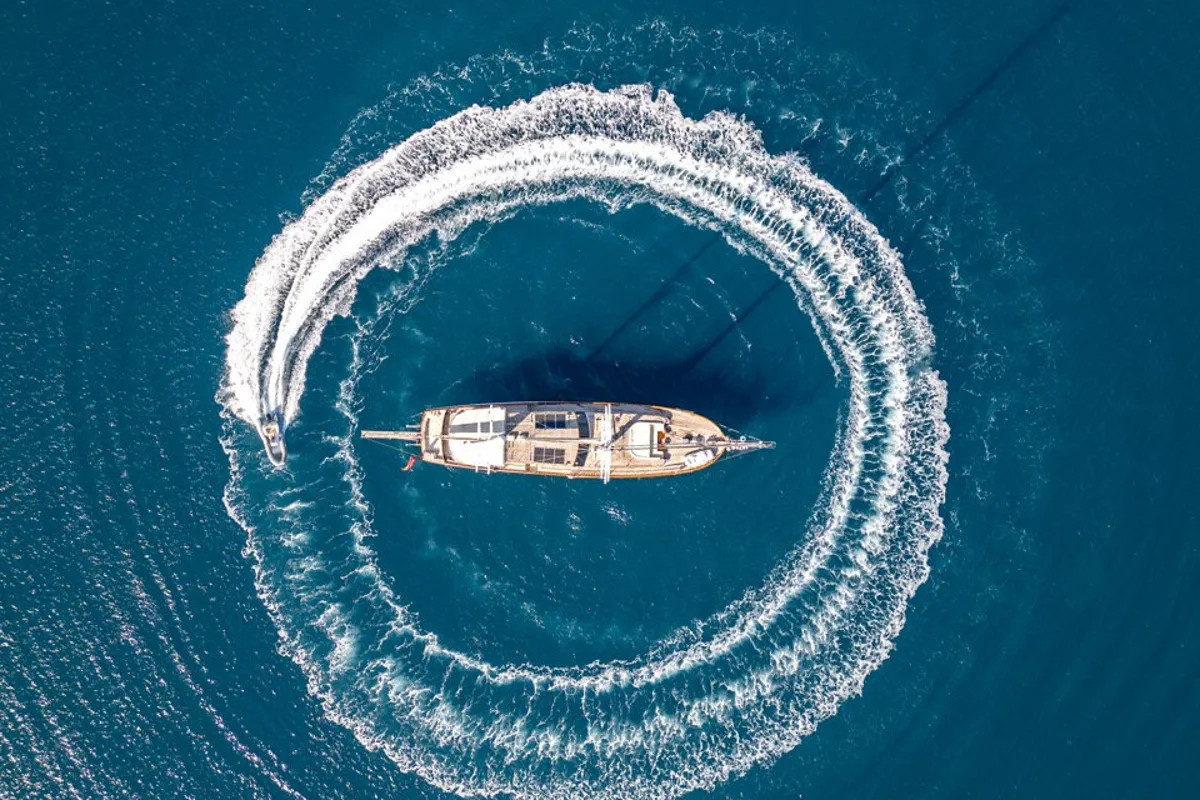 Exterior view of Dragon Fly, a Gulet Custom built 183 yacht at Bodrum, Turkey