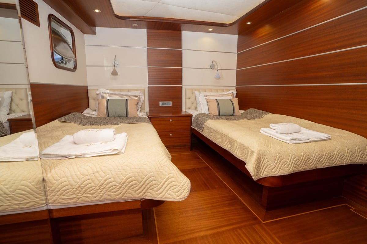 Cabin on Dragon Fly, a Gulet Custom built 183 yacht at Bodrum, Turkey