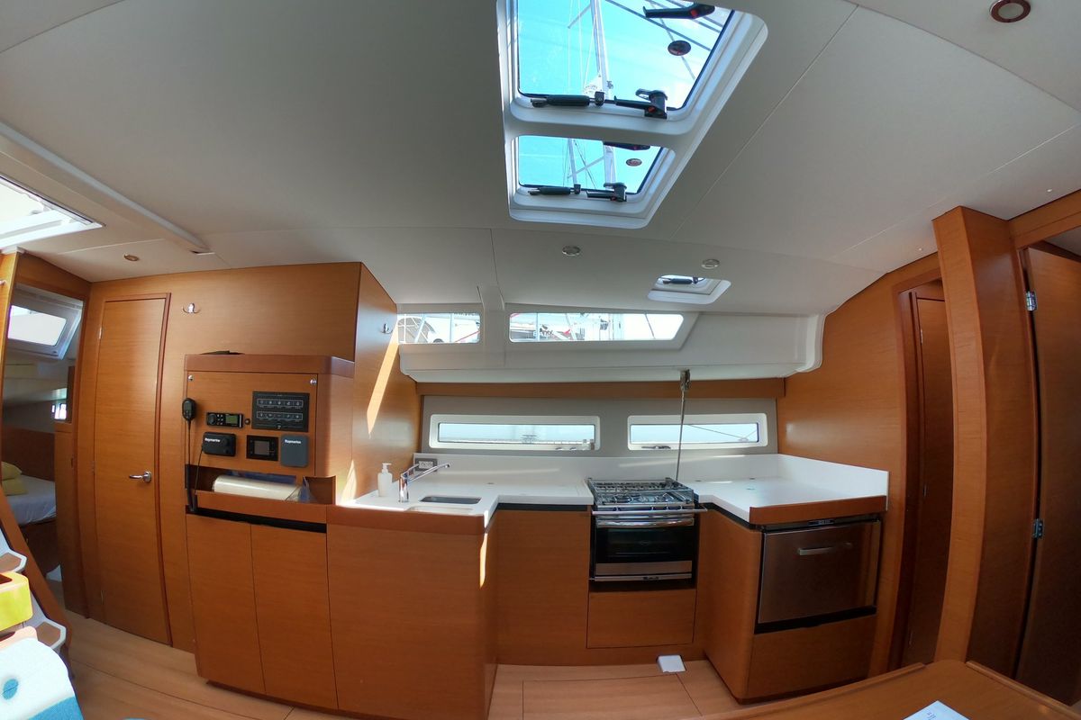 Galley of Nonna, a Jeanneau Sun Odyssey 490 sailboat at Grad Šibenik, Croatia