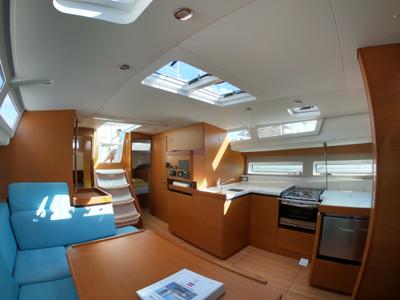 Salon of Nonna, a Jeanneau Sun Odyssey 490 sailboat at Grad Šibenik, Croatia