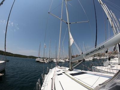 Deck of Nonna, a Jeanneau Sun Odyssey 490 sailboat at Grad Šibenik, Croatia