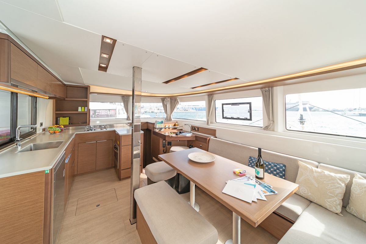 Salon of One Thought, a Lagoon 46 catamaran at Municipal Unit of Lefkada, Greece