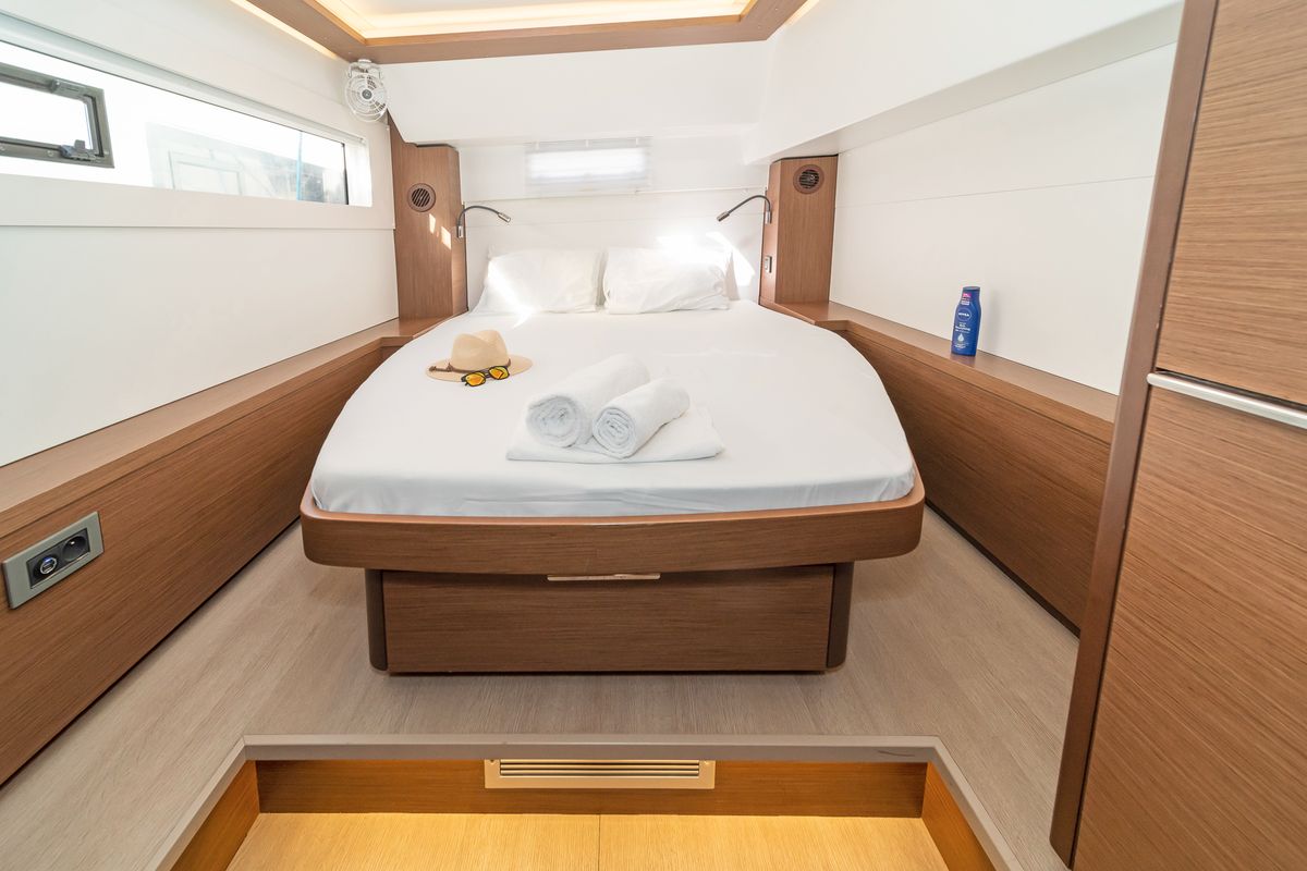 Cabin on One Thought, a Lagoon 46 catamaran at Municipal Unit of Lefkada, Greece