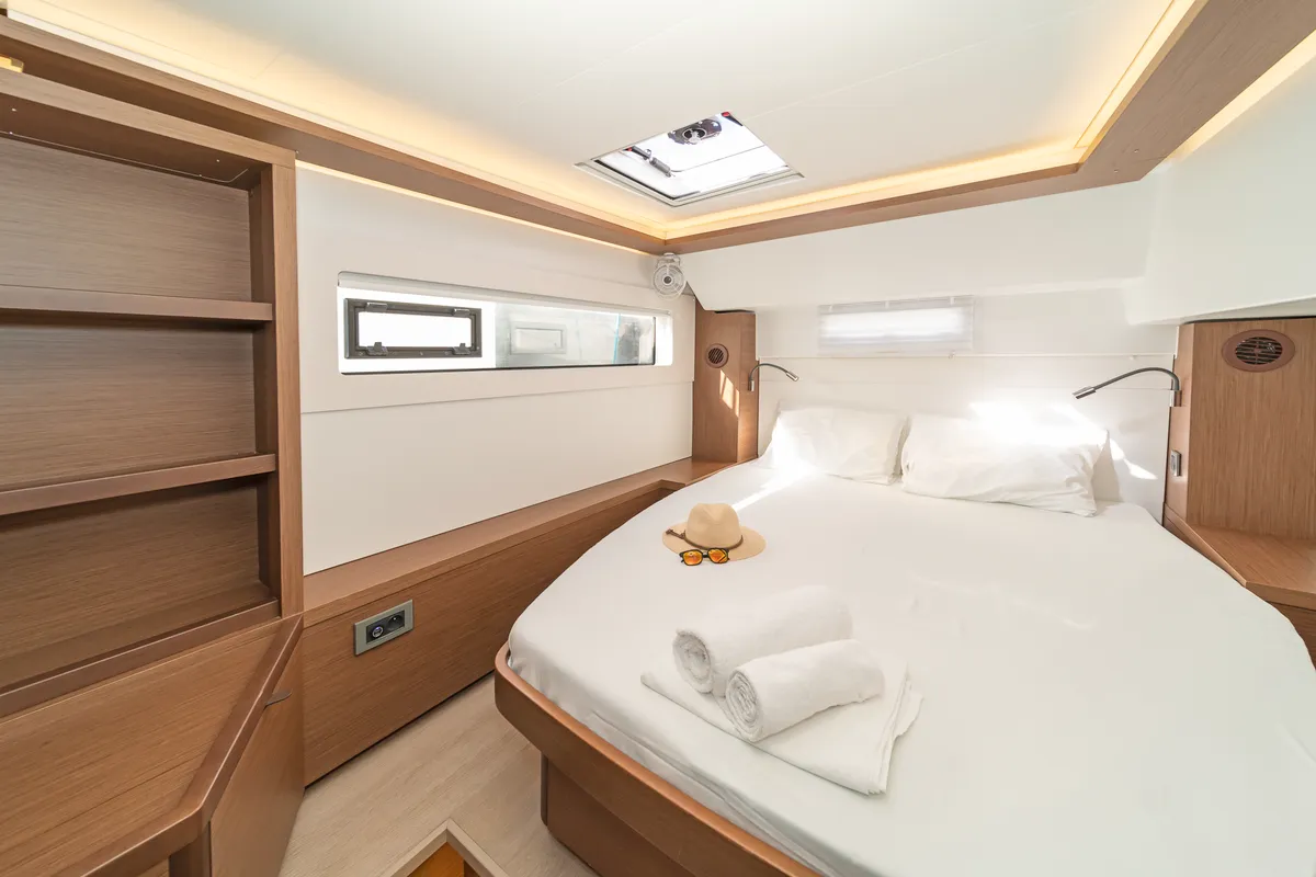 Cabin on One Thought, a Lagoon 46 catamaran at Municipal Unit of Lefkada, Greece