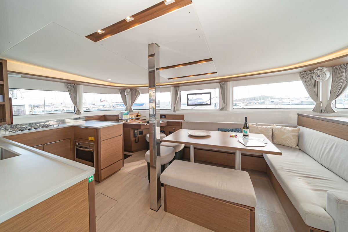 Salon of One Thought, a Lagoon 46 catamaran at Municipal Unit of Lefkada, Greece