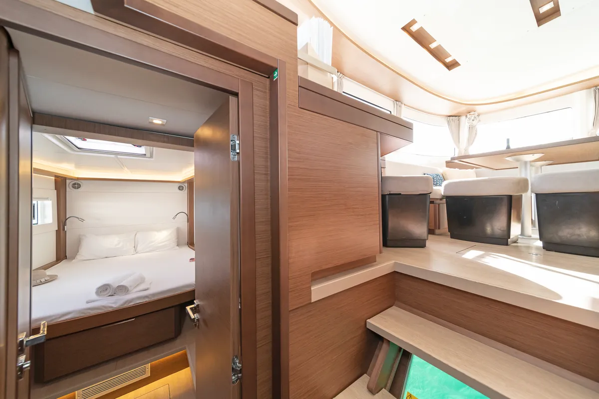 Cabin on One Thought, a Lagoon 46 catamaran at Municipal Unit of Lefkada, Greece