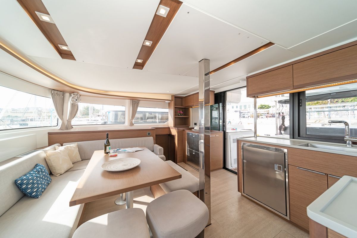 Salon of One Thought, a Lagoon 46 catamaran at Municipal Unit of Lefkada, Greece