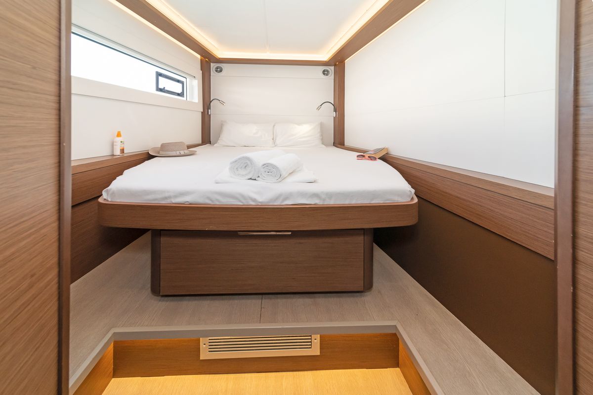 Cabin on One Thought, a Lagoon 46 catamaran at Municipal Unit of Lefkada, Greece
