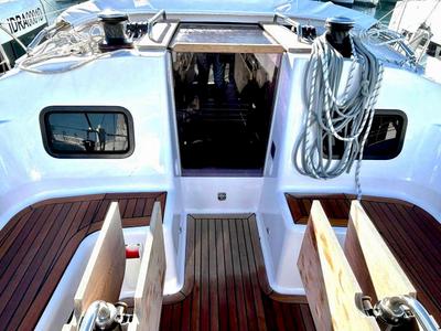 Galley of Aetna, a Elan Impression 45.1 sailboat at Capo d'Orlando, Italy
