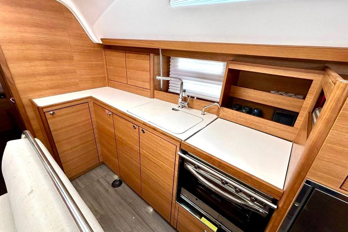 Cabin on Aetna, a Elan Impression 45.1 sailboat at Capo d'Orlando, Italy