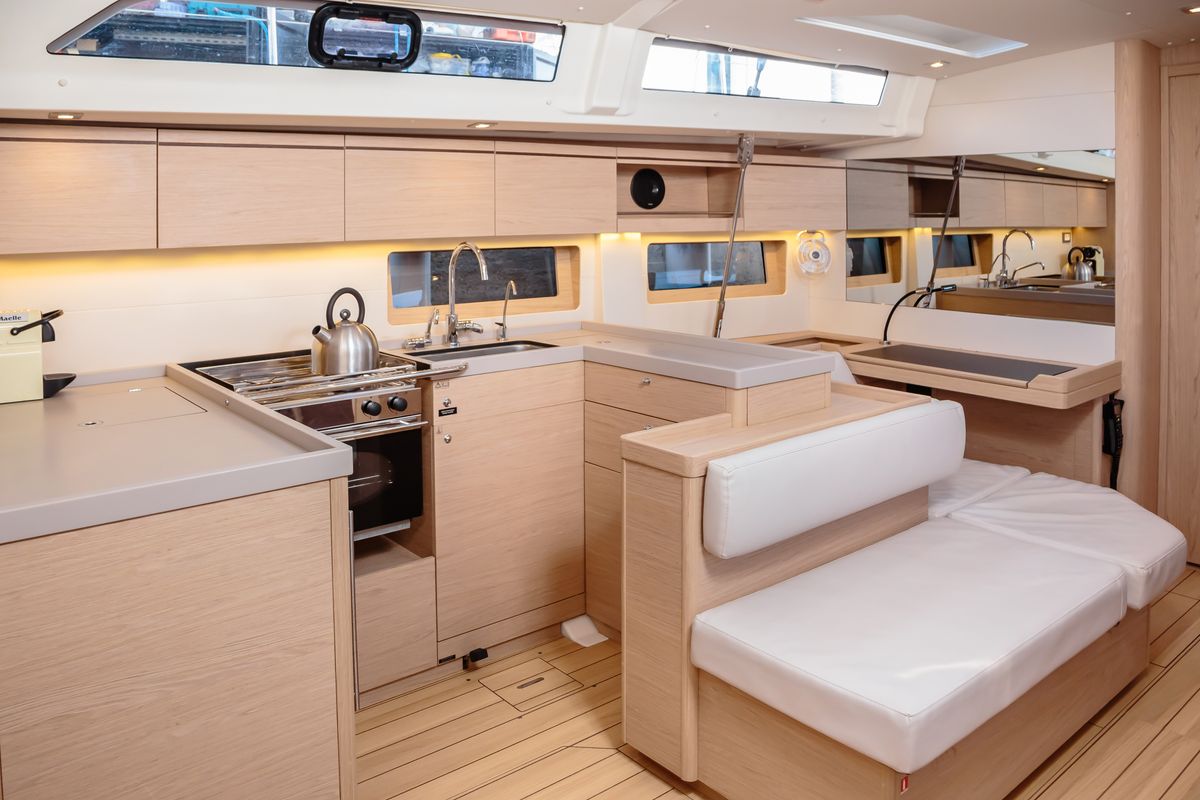 Galley of Maelle - Standard line, a Beneteau Oceanis 51.1 sailboat at Tonnarella, Italy