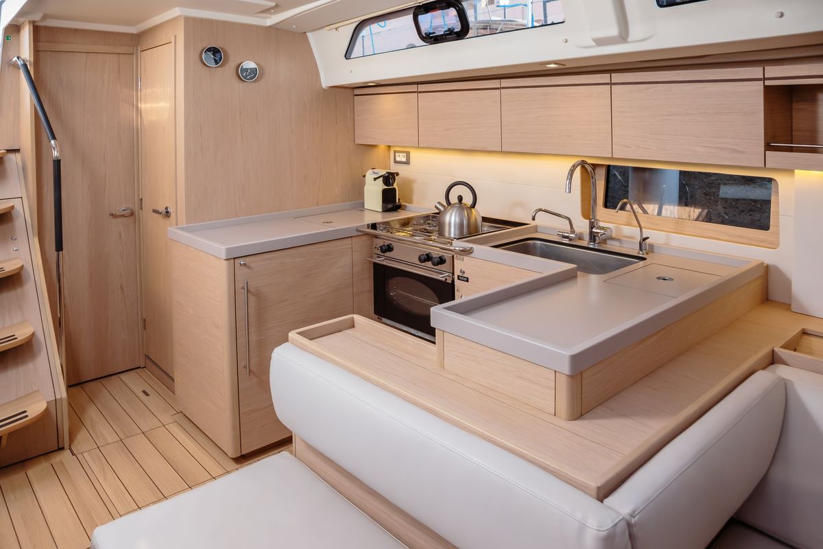 Galley of Maelle - Standard line, a Beneteau Oceanis 51.1 sailboat at Tonnarella, Italy