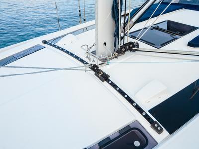 Deck of Maelle - Standard line, a Beneteau Oceanis 51.1 sailboat at Tonnarella, Italy