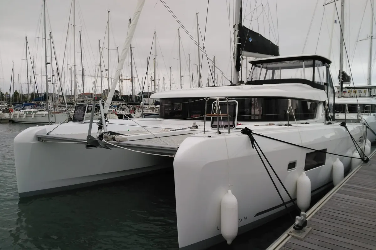 Exterior view of Affligem, a Lagoon 42 catamaran at Alameda, United States