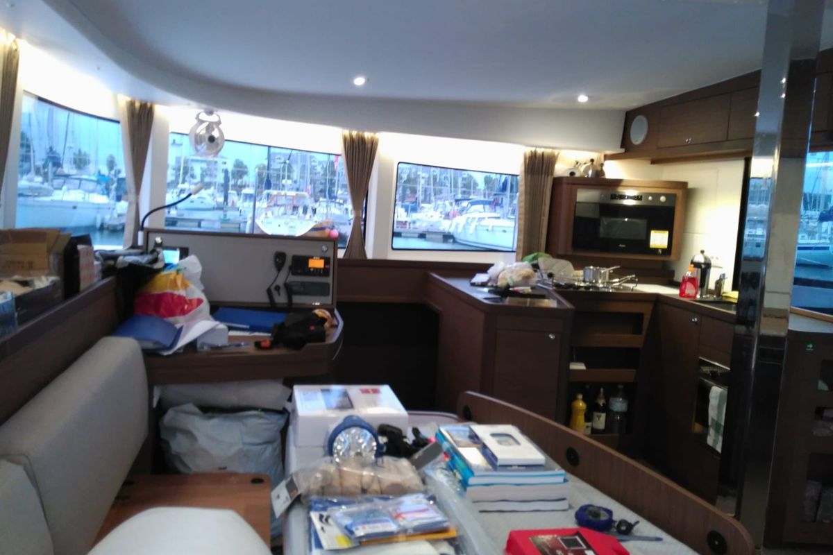 Salon of Affligem, a Lagoon 42 catamaran at Alameda, United States
