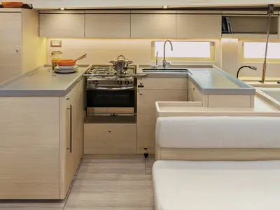 Galley of Sunsail 52.4 Classic, a Beneteau Oceanis 51.1 sailboat at Tonnarella, Italy