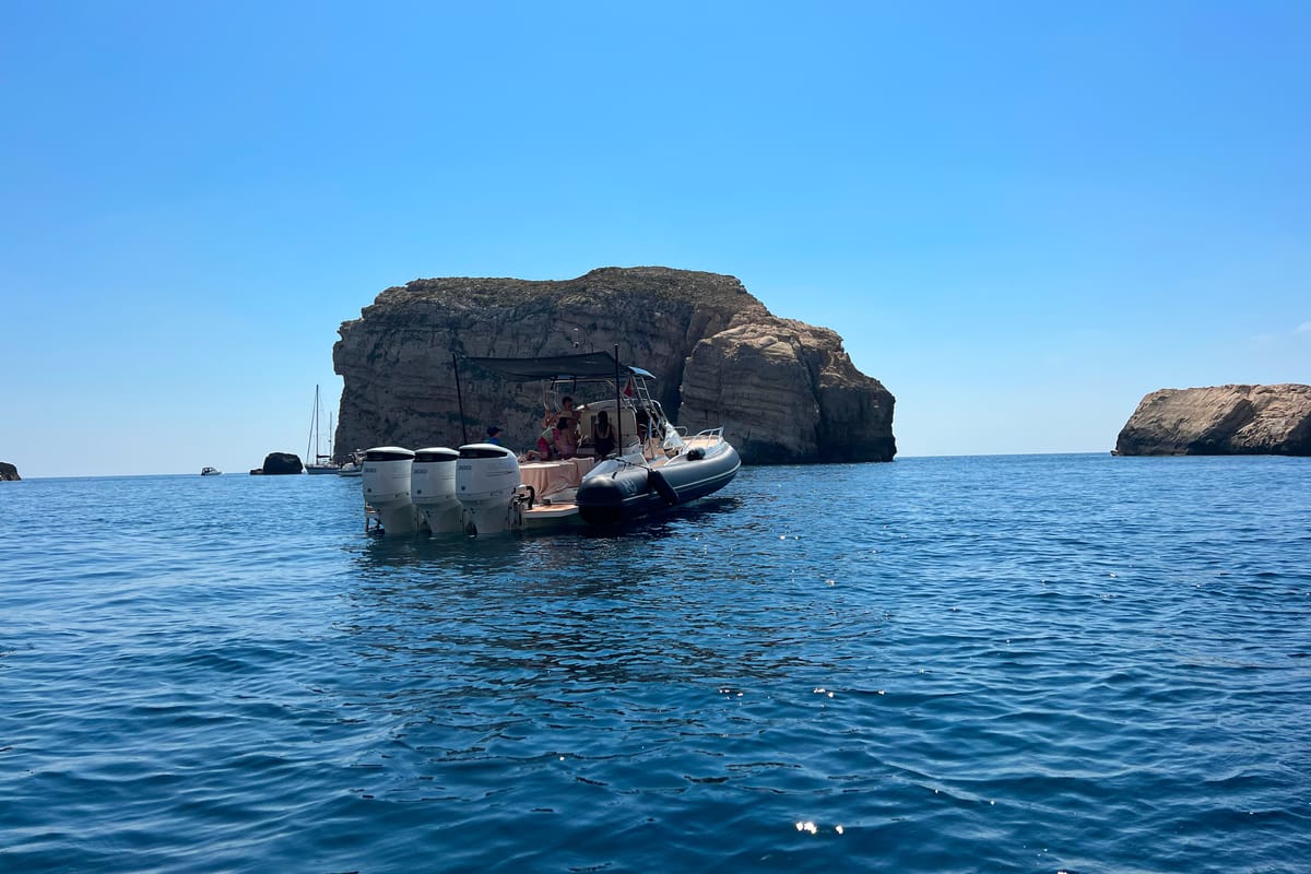 Exterior view of Ethan Jo, a Nuova Jolly Prince 38 Sport Cabin motorboat at Msida, Malta