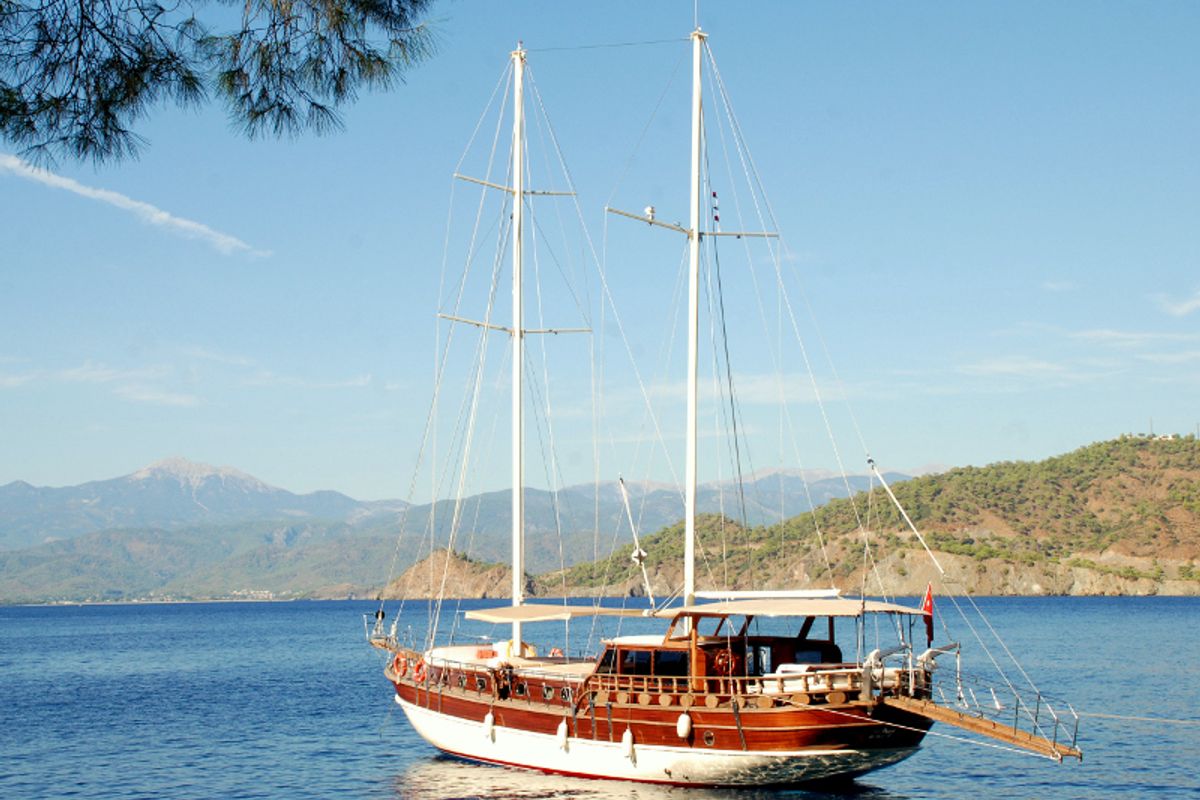 Exterior view of Beyefendi H, a Custom Made Be Happy yacht at Bodrum, Turkey
