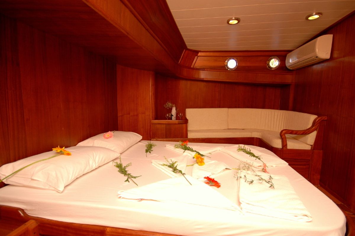 Cabin on Beyefendi H, a Custom Made Be Happy yacht at Bodrum, Turkey