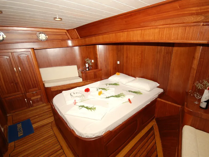 Cabin on Beyefendi H, a Custom Made Be Happy yacht at Bodrum, Turkey