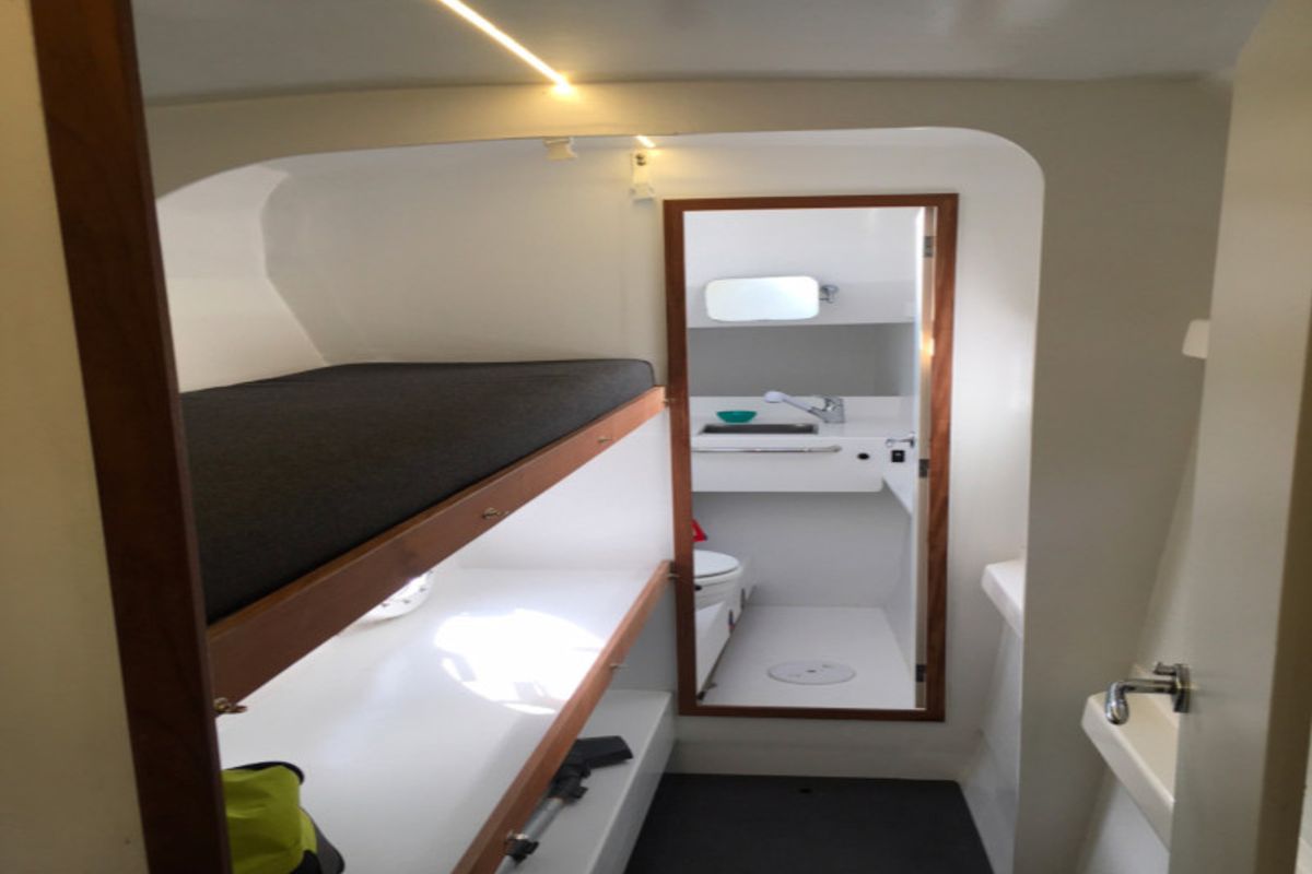 Cabin on CASTOR, a Marsaudon Composites TS 42 catamaran at Alameda, United States
