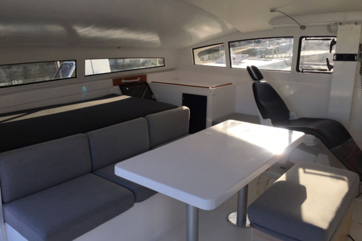 Salon of CASTOR, a Marsaudon Composites TS 42 catamaran at Alameda, United States