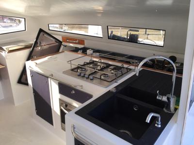 Galley of CASTOR, a Marsaudon Composites TS 42 catamaran at Alameda, United States