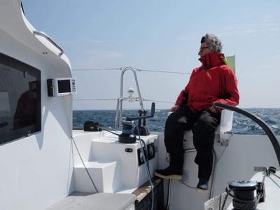 Cockpit of CASTOR, a Marsaudon Composites TS 42 catamaran at Alameda, United States