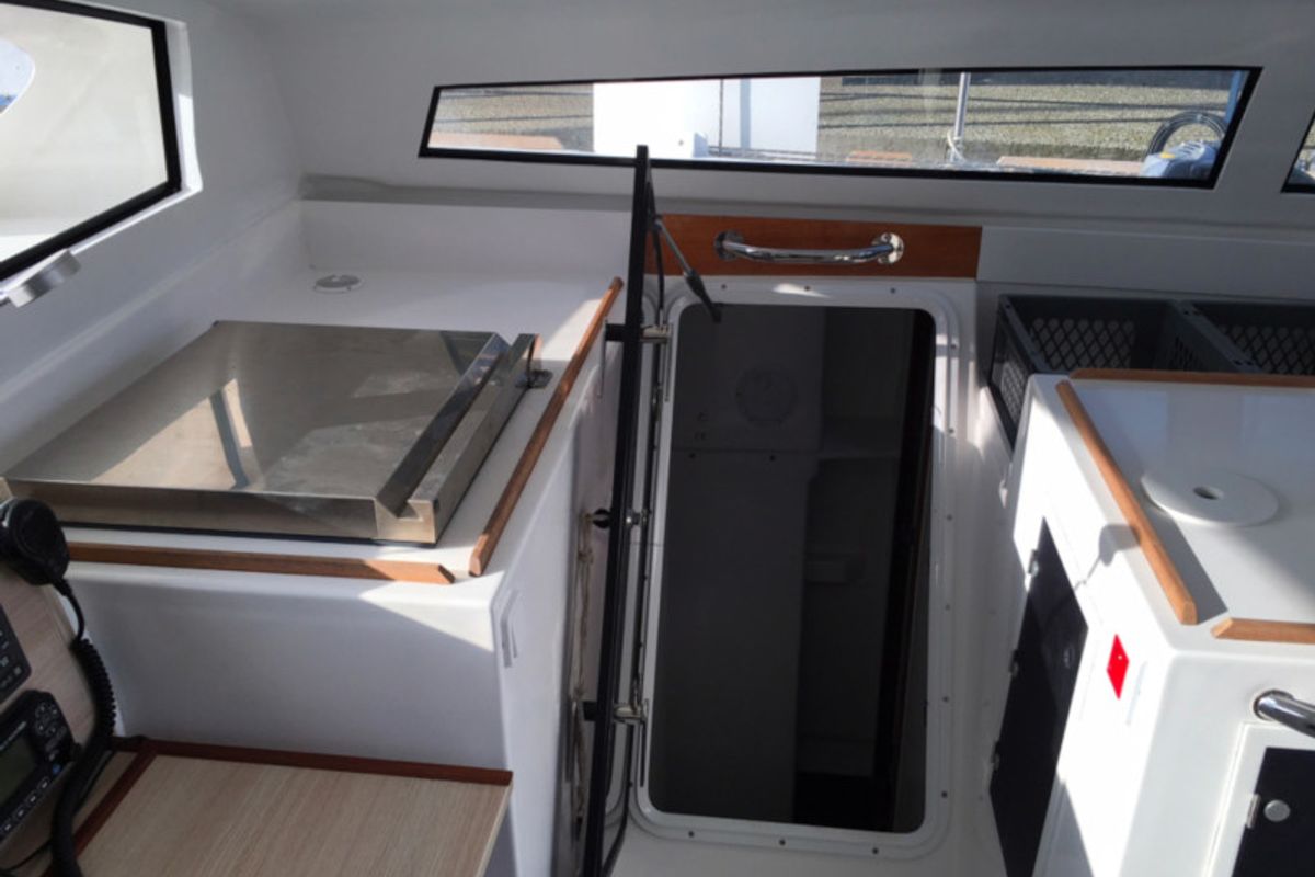 Galley of CASTOR, a Marsaudon Composites TS 42 catamaran at Alameda, United States