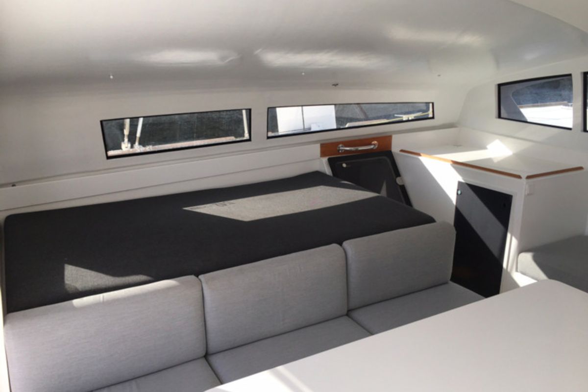 Salon of CASTOR, a Marsaudon Composites TS 42 catamaran at Alameda, United States