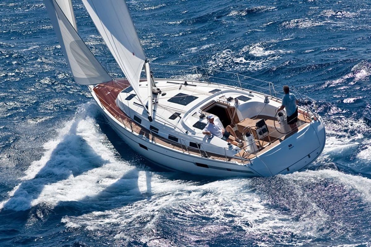 Exterior view of Nia-Nya, a Bavaria Cruiser 40 sailboat at Općina Sukošan, Croatia