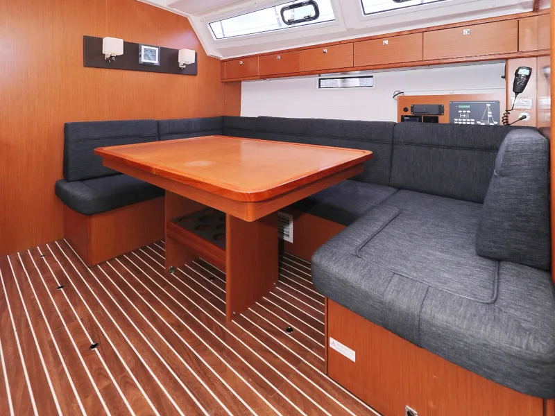 Salon of TICIJA, a Bavaria Cruiser 46 sailboat at Zadar, Croatia