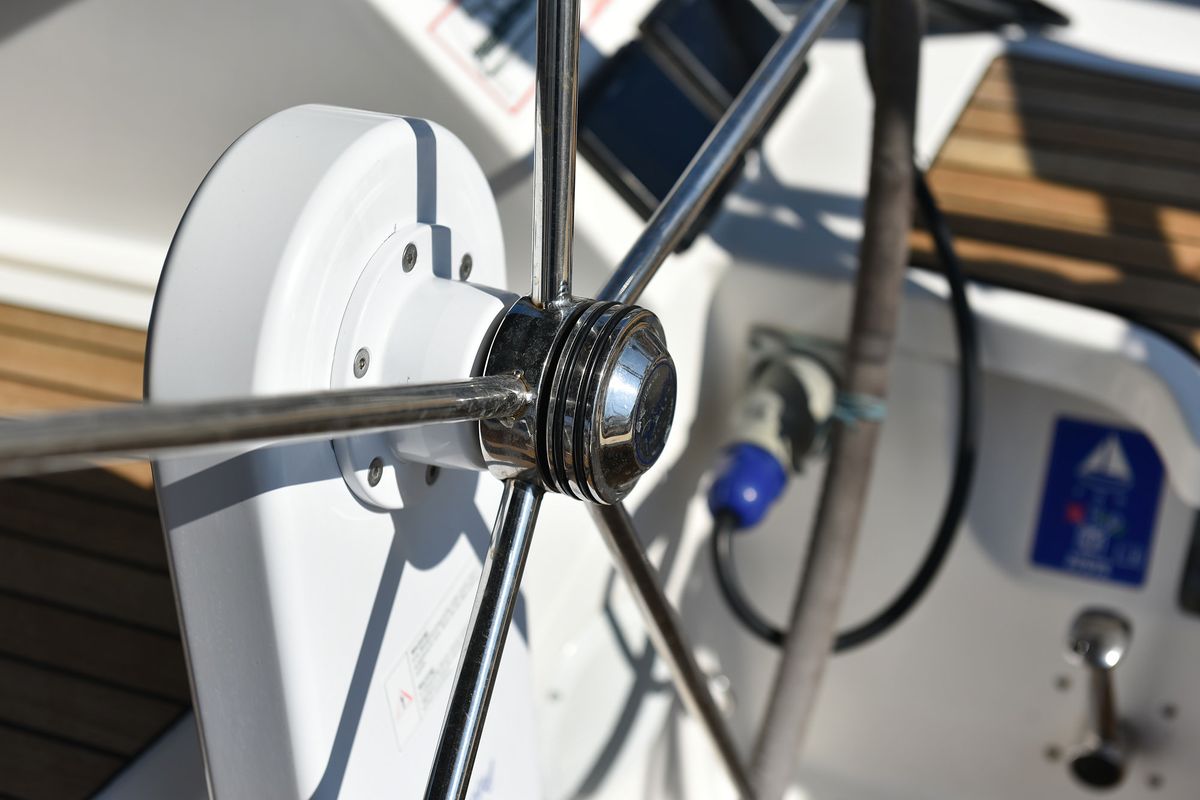 Cockpit of TICIJA, a Bavaria Cruiser 46 sailboat at Zadar, Croatia