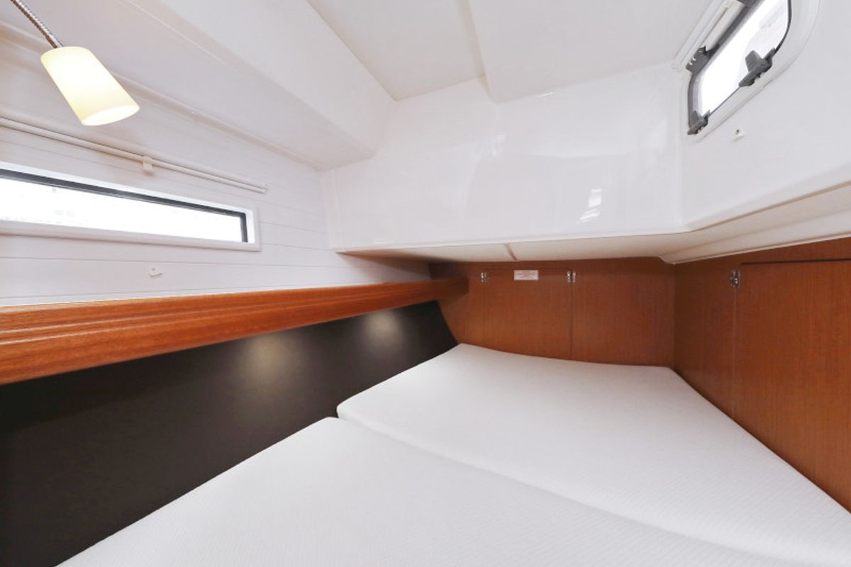 Cabin on TICIJA, a Bavaria Cruiser 46 sailboat at Zadar, Croatia